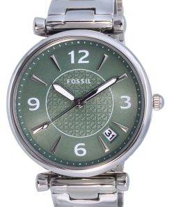 Fossil Carlie Stainless Steel Green Dial Quartz ES5157 Womens Watch
