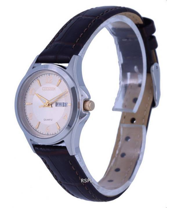 Citizen Chronograph Leather Beige Dial Quartz EQ0599-20X.G Womens Watch