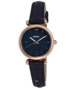Fossil Carlie Mini Leather Black Mother Of Pearl Dial Quartz ES4700 Womens Watch