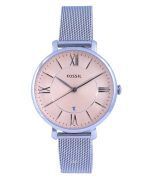 Fossil Jacqueline Stainless Steel Mesh Pink Dial Quartz ES5089 Womens Watch