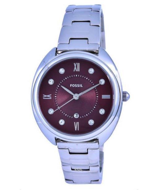 Fossil Gabby Crystal Accents Stainless Steel Red Dial Quartz ES5126 Womens Watch