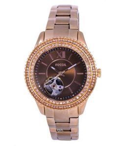 Fossil Stella Crystal Accents Open Heart Brown Dial Automatic ME3211 Womens Watch