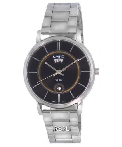 Casio Analog Stainless Steel Black Dial Quartz MTP-B120D-1A MTPB120D-1 Mens Watch