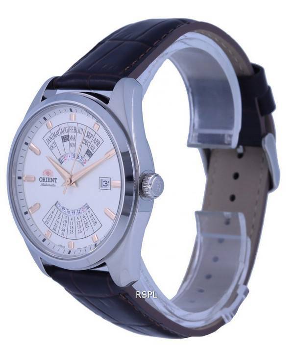 Orient Multi Year Calendar White Dial Leather Automatic RA-BA0005S10B Mens Watch