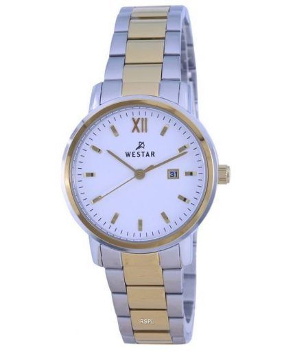 Westar White Dial Two Tone Stainless Steel Quartz 40245 CBN 101 Women's Watch