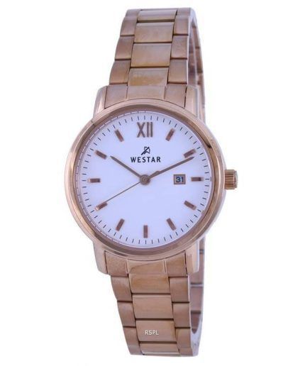 Westar White Dial Rose Gold Tone Stainless Steel Quartz 40245PPN601 Women's Watch