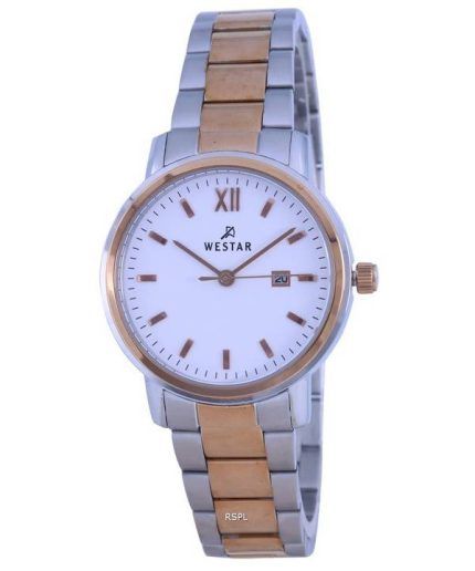 Westar White Dial Two Tone Stainless Steel Quartz 40245SPN601 Women's Watch