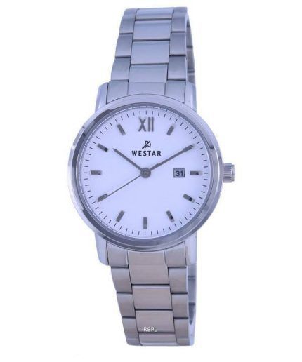 Westar White Dial Stainless Steel Quartz 40245STN101 Women's Watch