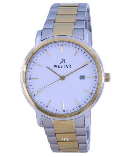 Westar White Dial Two Tone Stainless Steel Quartz 50243 CBN 101 Men's Watch