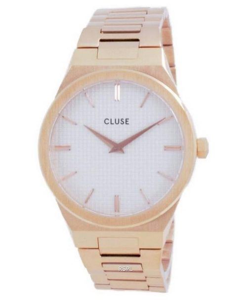Cluse Vigoureux H-Link White Dial Rose Gold Tone Stainless Steel Quartz CW0101210001 Womens Watch