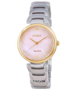 Citizen Mother Of Pearl Dial Two Tone Stainless Steel Eco-Drive EM0854-89Y Womens Watch