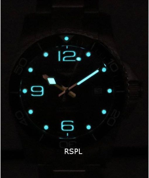 Longines HydroConquest Sunray Black With Super-LumiNov Dial Automatic Diver's L3.781.4.56.6 300M Men's Watch