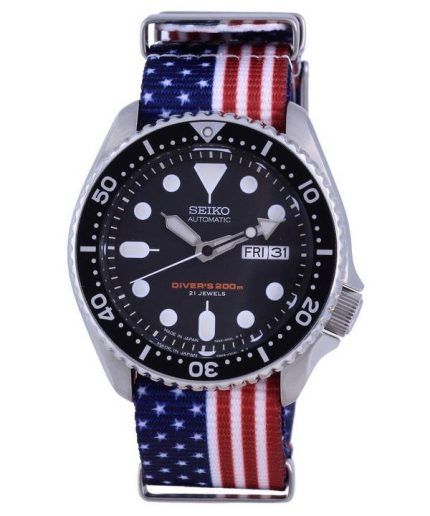 Seiko Automatic Divers Japan Made Polyester SKX007J1-var-NATO27 200M Mens Watch
