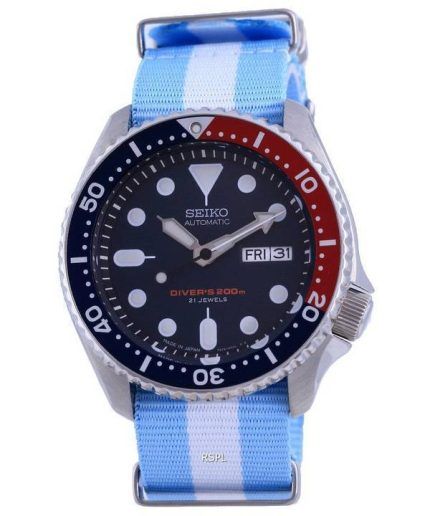 Seiko Automatic Divers Polyester Japan Made SKX009J1-var-NATO24 200M Mens Watch