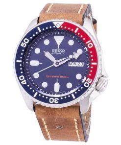 Seiko Automatic SKX009K1-LS17 Diver's 200M Brown Leather Strap Men's Watch
