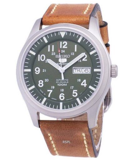 Seiko 5 Sports SNZG09J1-LS17 Japan Made Brown Leather Strap Men's Watch