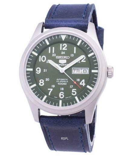 Seiko 5 Sports SNZG09K1-LS13 Automatic Dark Blue Leather Strap Men's Watch