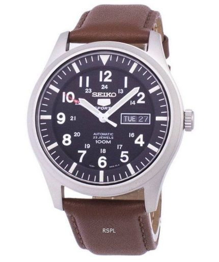 Seiko 5 Sports Automatic Ratio Brown Leather SNZG15K1-LS12 Men's Watch