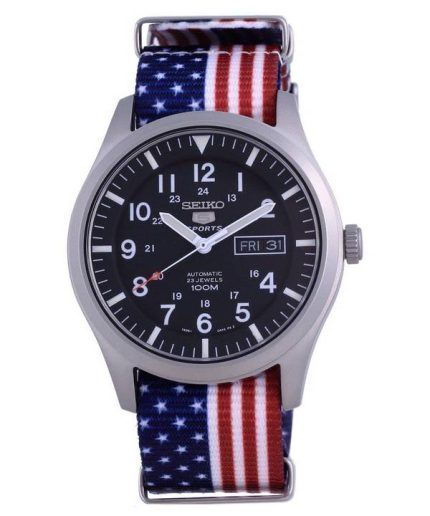 Seiko 5 Sports Automatic Polyester SNZG15K1-var-NATO27 100M Mens Watch