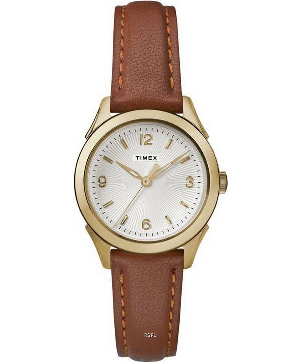 Timex Torrington Silver Dial Leather Strap Quartz TW2R91100 Women's Watch