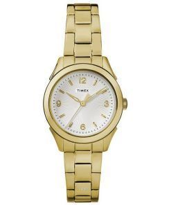 Timex Torrington White Dial Gold Tone Stainless Steel Quartz TW2R91400 Women's Watch