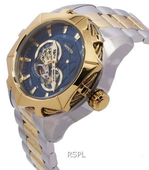 Invicta Bolt Two Tone Stainless Steel Blue Open Heart Dial Automatic 37689 100M Men's Watch
