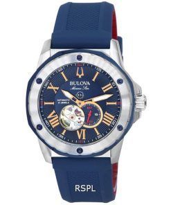 Bulova Marine Star Open Heart Blue Dial Automatic Diver's 98A282 200M Men's Watch