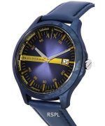 Armani Exchange Hampton Leather Strap Blue Dial Quartz AX2442 Men's Watch