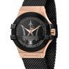 Maserati Potenza Stainless Steel Mesh Black Dial Quartz R8853108010 100M Men's Watch