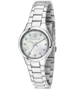Maserati Attrazione Crystal Accents Stainless Steel Mother Of Pearl Dial Quartz R8853151504 Women's Watch