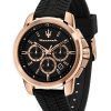 Maserati Successo Chronograph Silicone Strap Black Dial Quartz R8871621012 Men's Watch