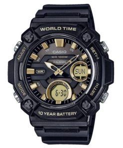 Casio Youth Analog Digital Resin Black Dial Quartz AEQ-120W-9AV AEQ120W-9 100M Men's Watch