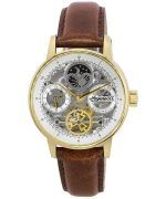 Ingersoll The Jazz Moon Phase Leather Strap Skeleton Gold Dial Automatic I07704 Mens Watch