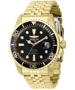 Invicta Pro Diver Professional Gold Tone Stainless Steel Black Dial Automatic Diver's 39348 200M Men's Watch