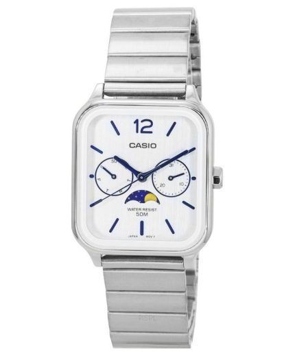 Casio Standard Analog Moon Phase Silver Dial Quartz MTP-M305D-7A Men's Watch