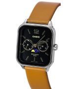 Casio Standard Analog Moon Phase Leather Strap Black Dial Quartz MTP-M305L-1A Men's Watch