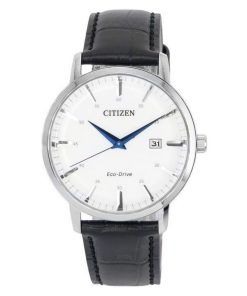 Citizen Eco-Drive Black Leather Strap White Dial BM7461-18A Men's Watch
