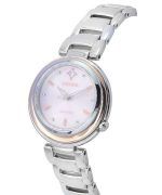 Citizen L Eco-Drive Diamond Accent Stainless Steel Pink Dial EM0589-88X Women's Watch