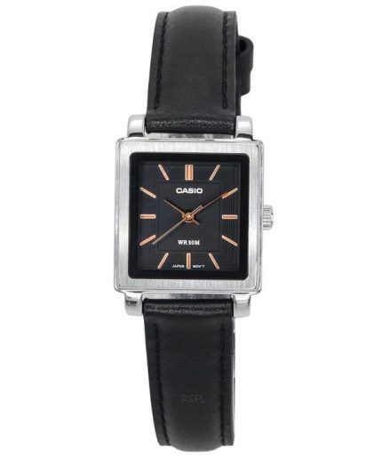 Casio Standard Analog Leather Strap Black Dial Quartz LTP-E176L-1A Women's Watch