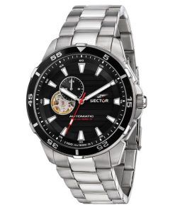 Sector ADV2500 Automatico Stainless Steel Open Heart Black Dial Automatic R3223243001 100M Mens Watch