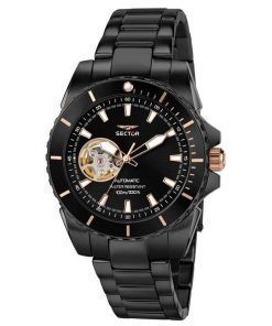 Sector 450 Automatico Stainless Steel Open Heart Black Dial Automatic R3223276002 100M Mens Watch