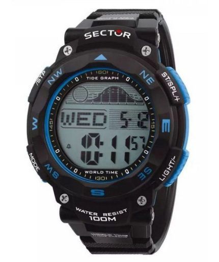 Sector EX-35 Digital Black Dial Quartz R3251534002 100M Mens Watch