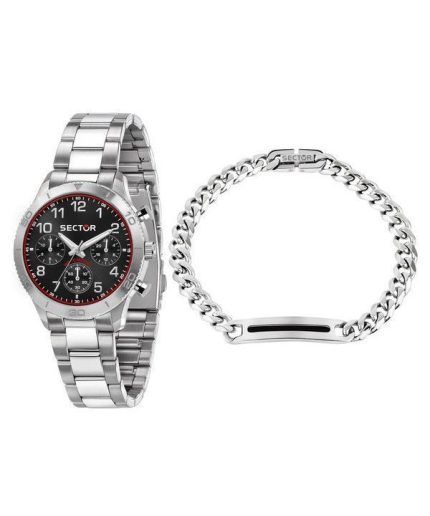 Sector 670 Multifunction Stainless Steel Black Dial Quartz R3253578020 Mens Watch With Free Bracelet