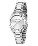 Sector 270 Just Time Crystal Accents Stainless Steel Silver Dial Quartz R3253578509 Womens Watch