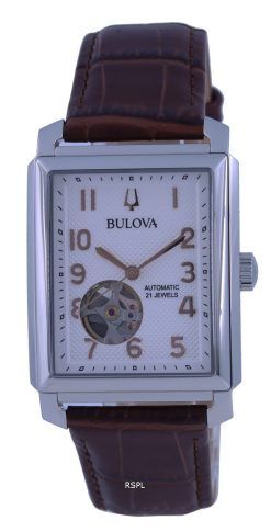 Bulova Sutton White Dial Leather Strap Automatic 96A268 Men's Watch