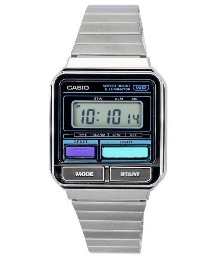 Casio Vintage Digital Stainless Steel Bracelet Quartz A120WE-1A A120WE-1 Unisex Watch