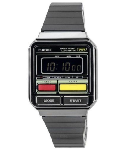 Casio Vintage Digital Stainless Steel Bracelet Quartz A120WEGG-1B A120WEGG-1B Unisex Watch