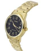 Casio Analog Gold Tone Stainless Steel Black Dial Quartz MTP-V002G-1B MTPV002G-1B Men's Watch