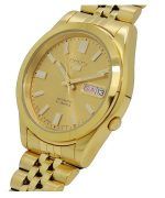 Seiko 5 Gold Tone Stainless Steel Gold Dial 21 Jewels Automatic SNKK20K1 Mens Watch