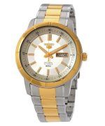 Seiko 5 Two Tone Stainless Steel Silver Dial 21 Jewels Automatic SNKN58K1 Mens Watch